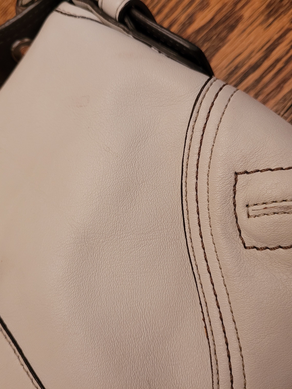 Vintage Coach Soho Cream Leather Shoulder Bag Y2K Buckle Straps Silver Hardware - Picture 5 of 12